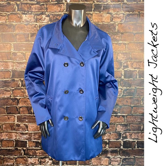 Judy Crowell Jackets & Blazers - 🌸Spring Sale Judy Crowell Navy Double Breasted Trench Coat - Size Large